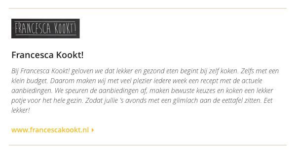 Francesca Kookt in de pers Koken met Aanbiedingen 2014