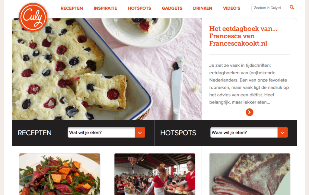 Francesca Kookt in de pers eetdagboek culy.nl