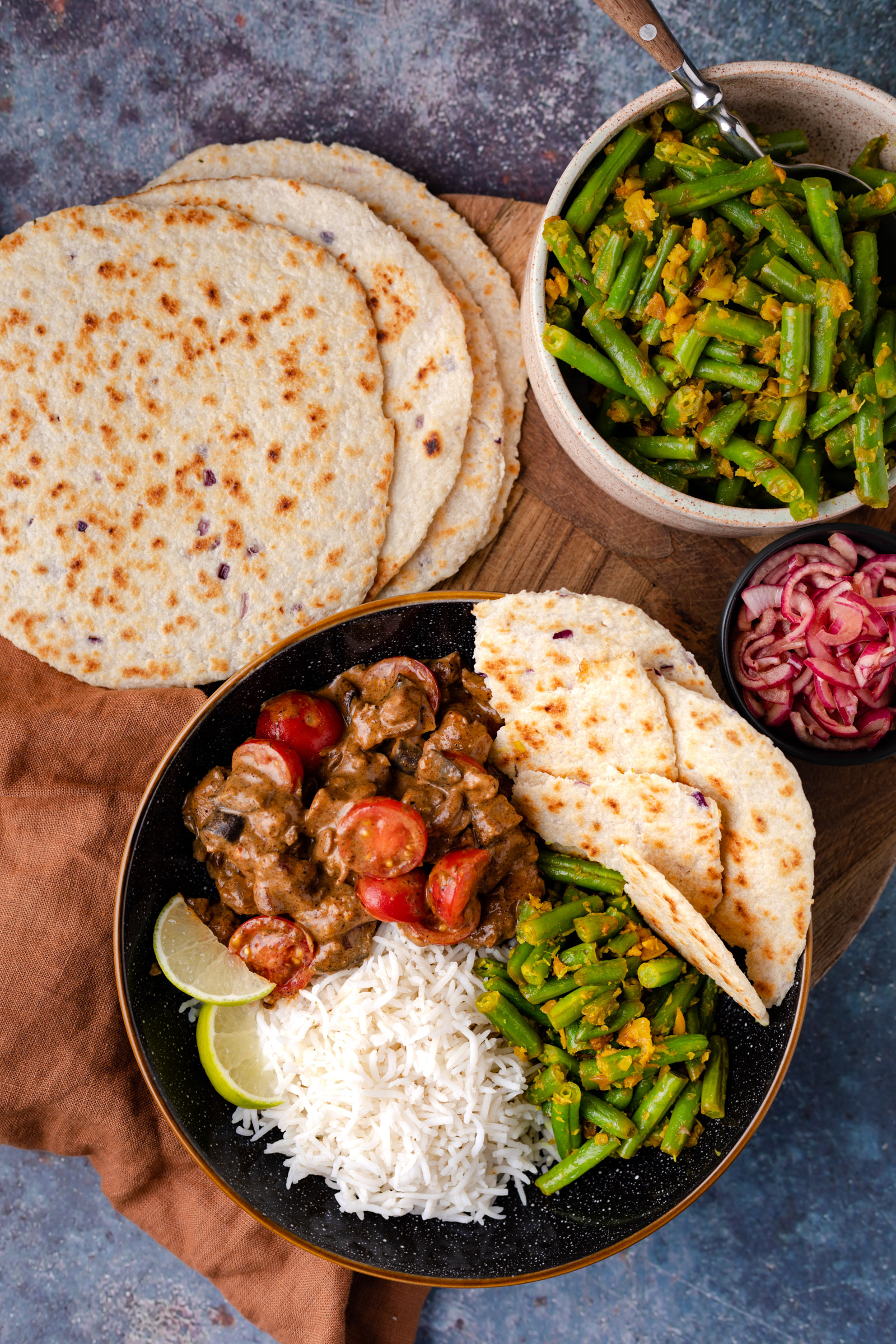 colombo curry met kokos roti en limoen sperziebonen 2
