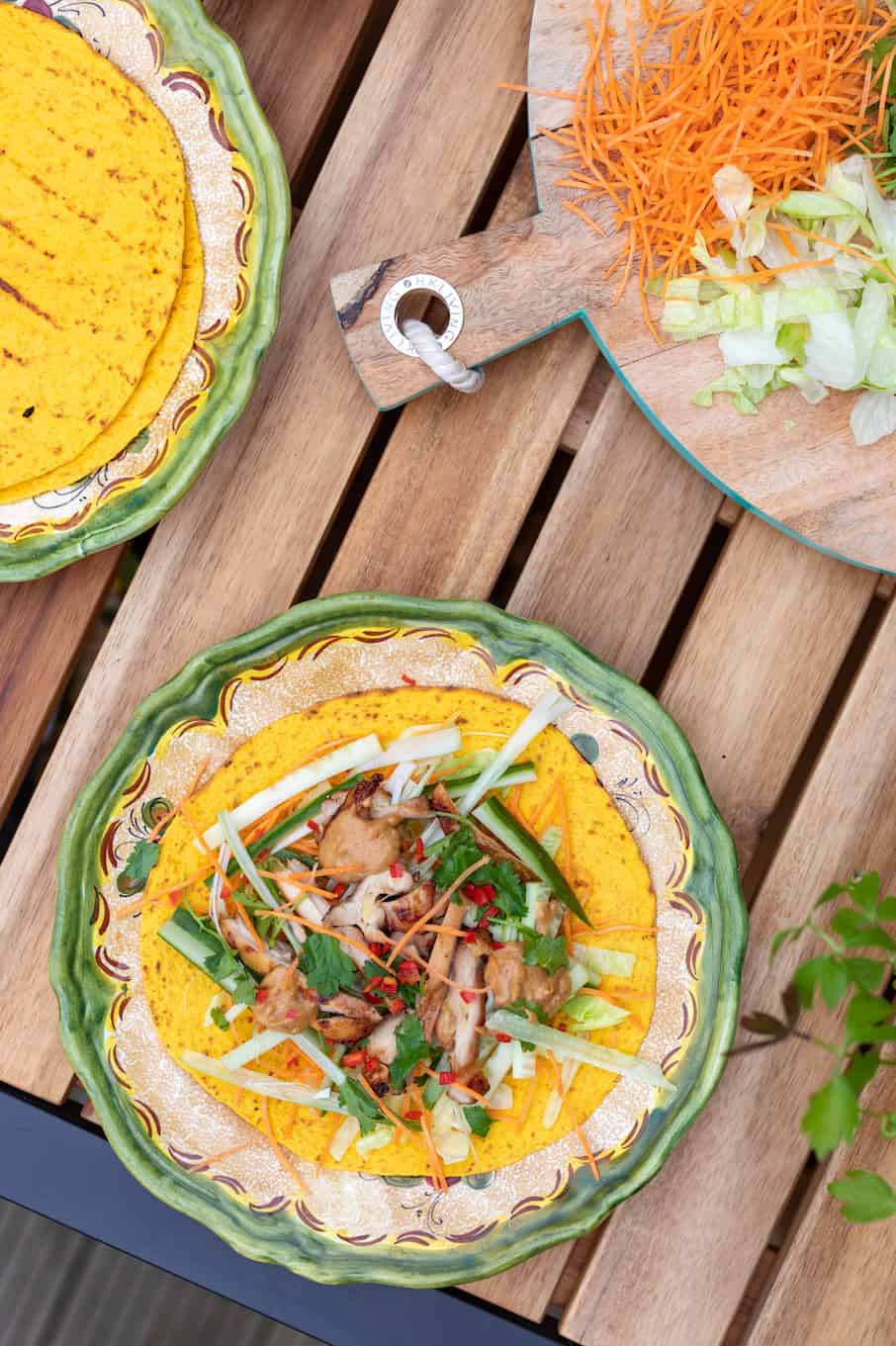 wraps met gemarineerde kip van de big green egg 5 1