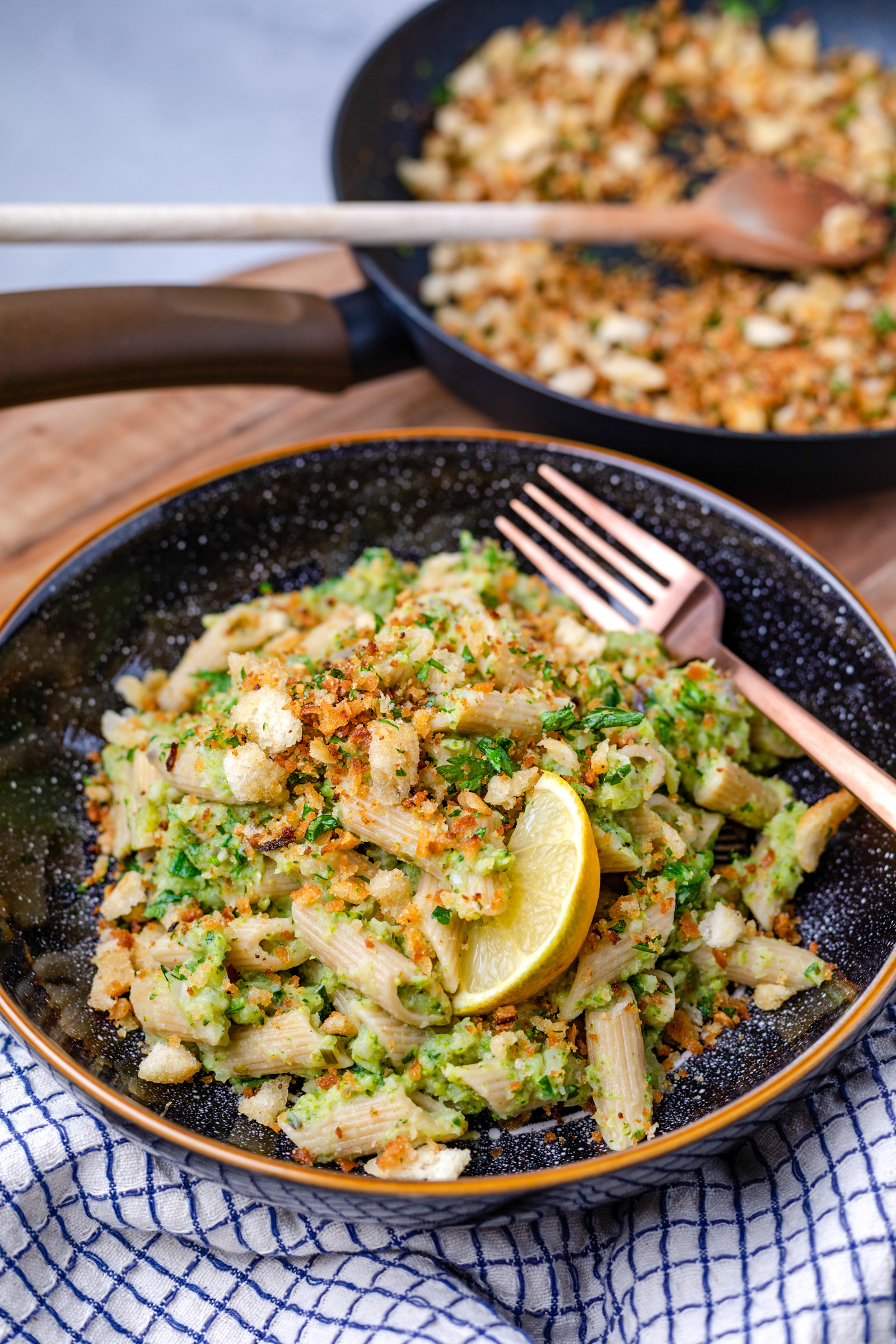 pasta met broccoli courgettesaus en pangrattato 2