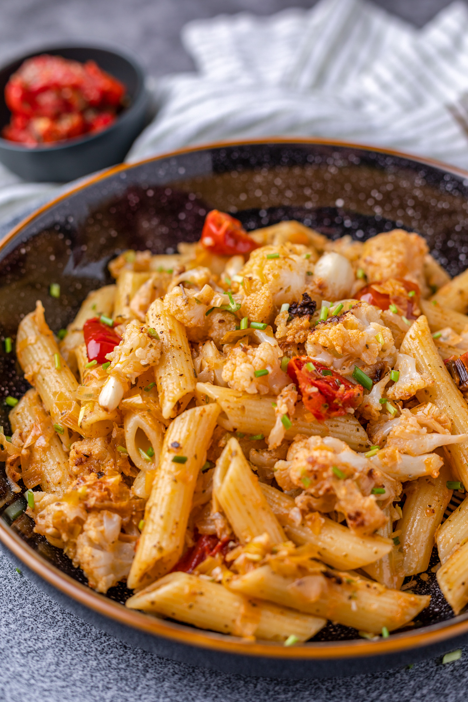 pasta met bloemkool prei bieslook en mayonaise 2