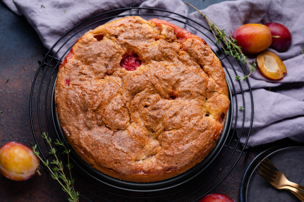 pruimencake met ricotta sinaasappel en tijm 1