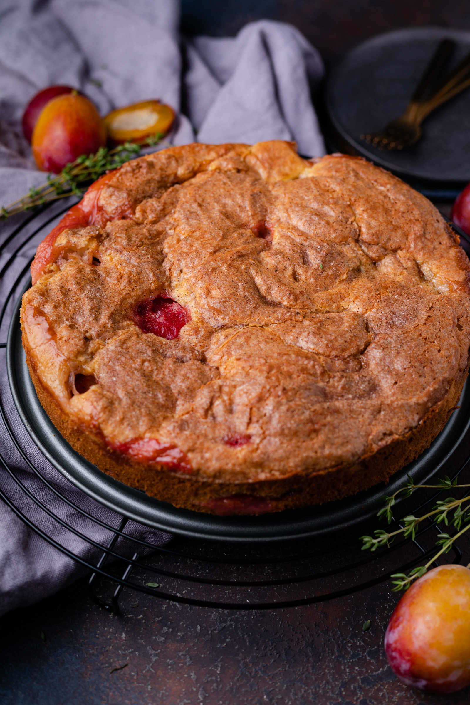 pruimencake met ricotta sinaasappel en tijm 2