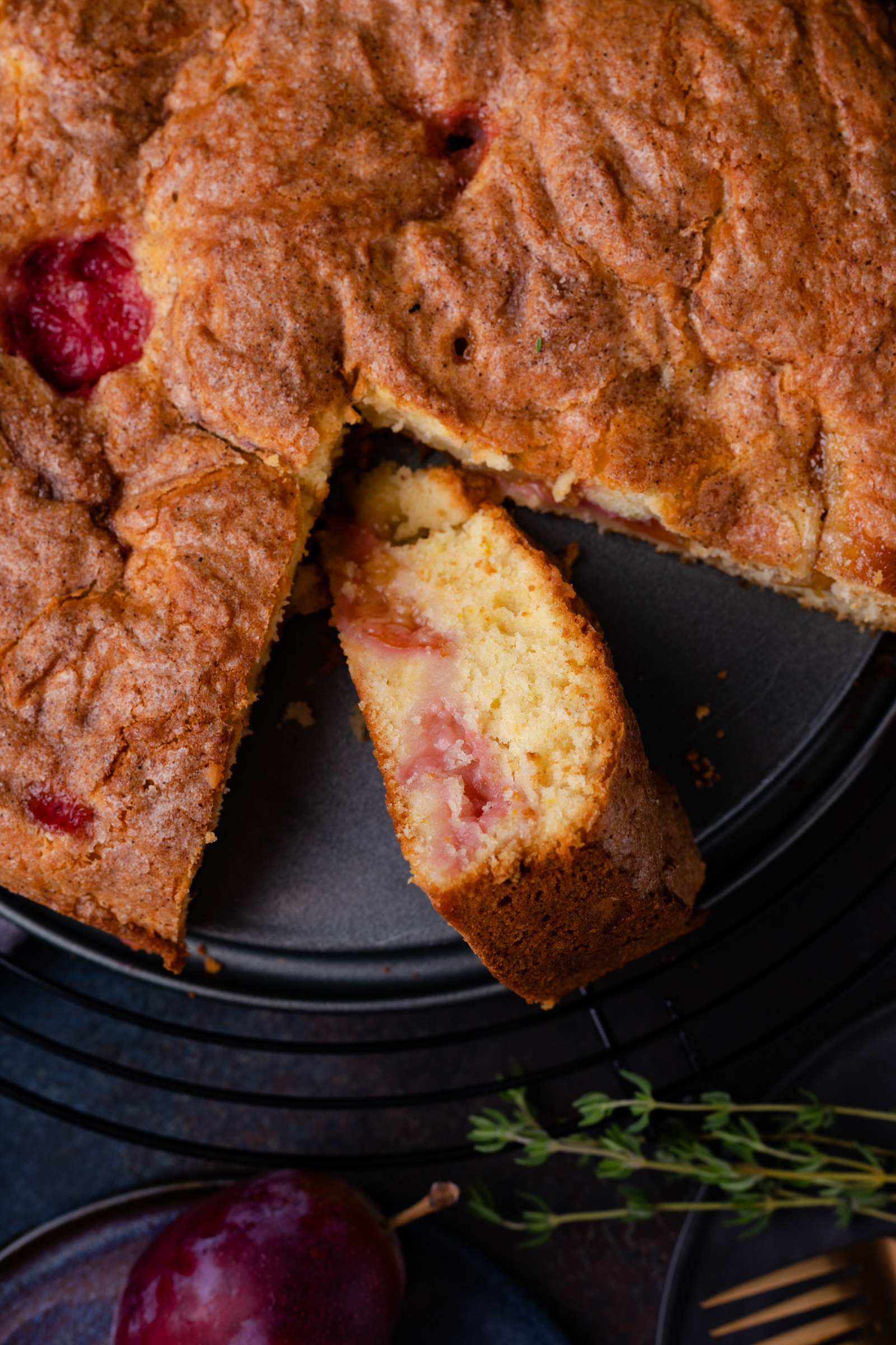 pruimencake met ricotta sinaasappel en tijm 6