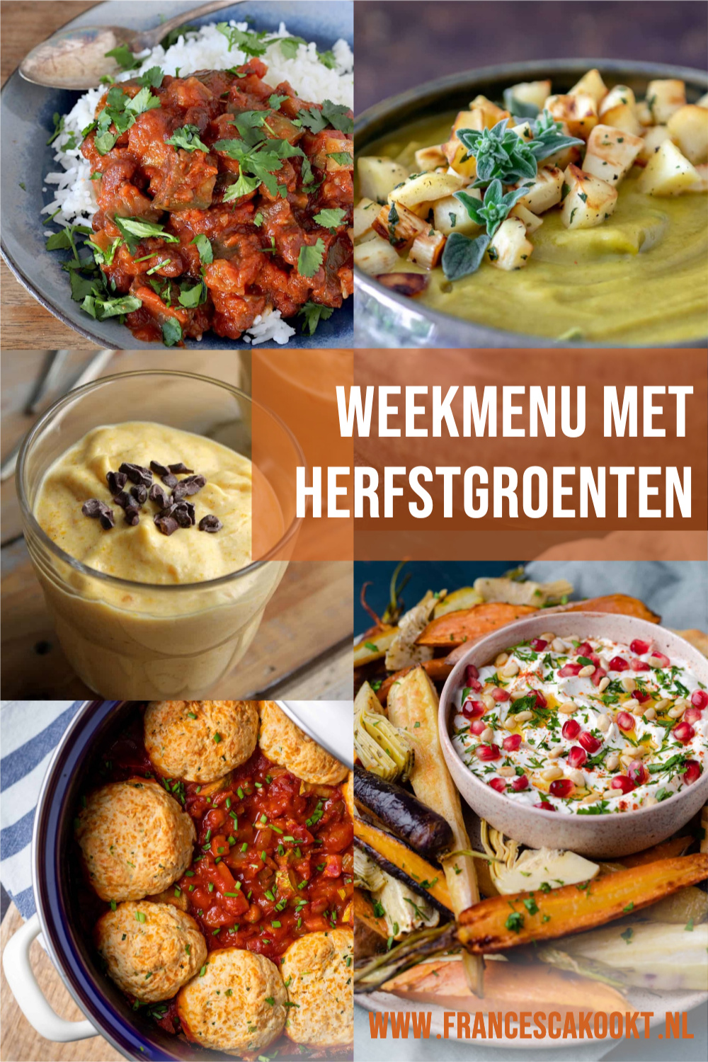 francesca weekmenu 324 weekmenu met herfstgroenten pinterest