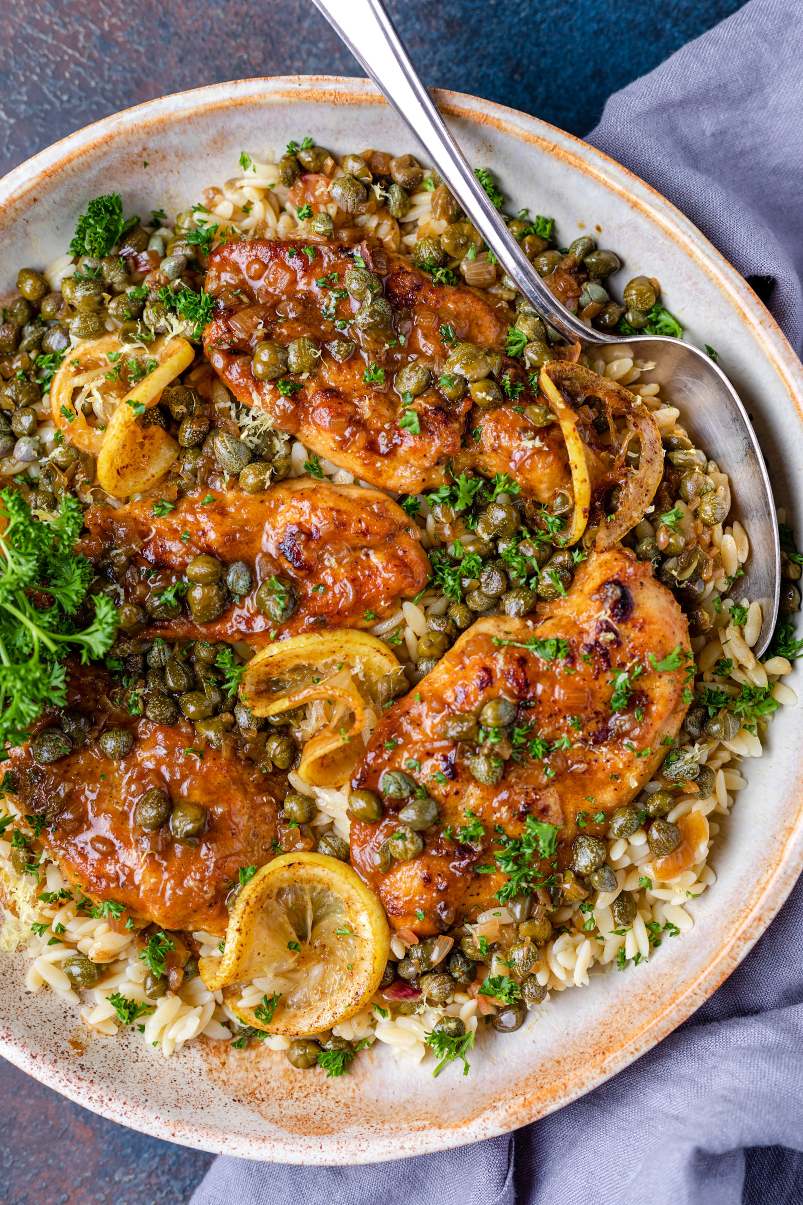 kip piccata met orzo 2