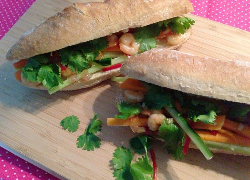 Broodjes met karamel garnalen