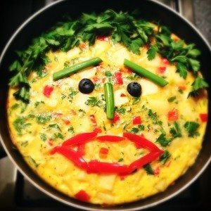 Frittata met gezichtje kopie