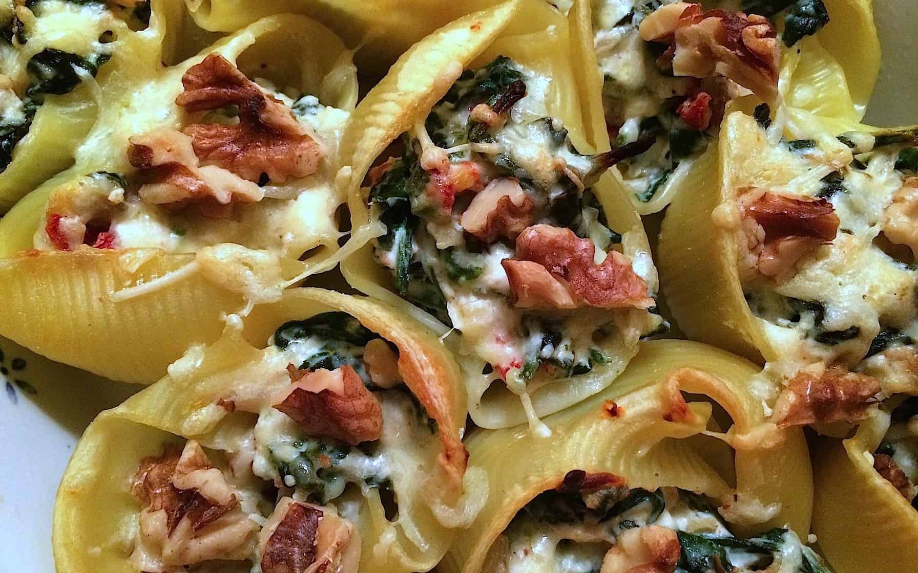 Gevulde pastaschelpen met spinazie_1_uitgelicht