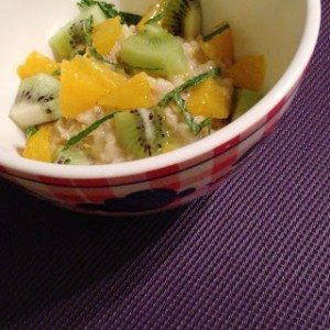 Havermout met sinaasappel en munt