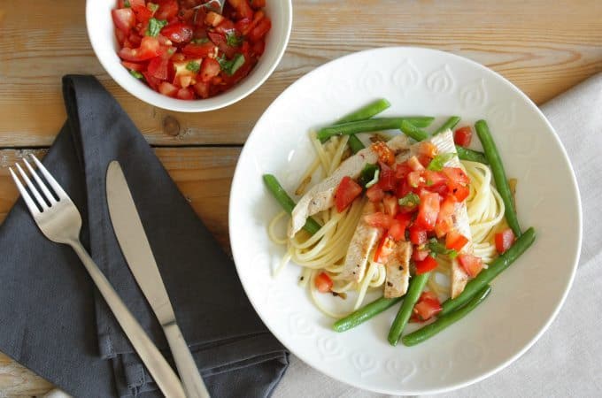 Linguine met boontjes, tomaat en kalkoen_1