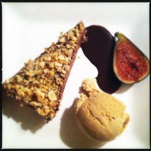 Nutella cheesecake met frangelico ijs
