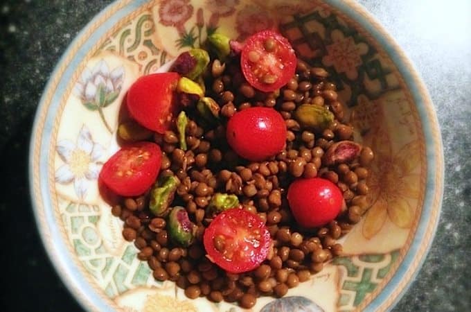 Salade met linzen, pistache en frambozenazijn_1